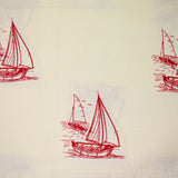 Gasa doble barco estampado burdeos fondo crudo