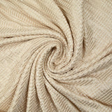 Polyester rayé et satiné effet froissé ivoire