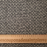 Jacquard polyester fantaisie noir fond blanc