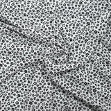 Voile de viscose imprimé champêtre noir fond blanc