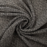Jacquard polyester fantaisie noir fond blanc