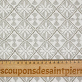 Mesh lace square of flowers white background
