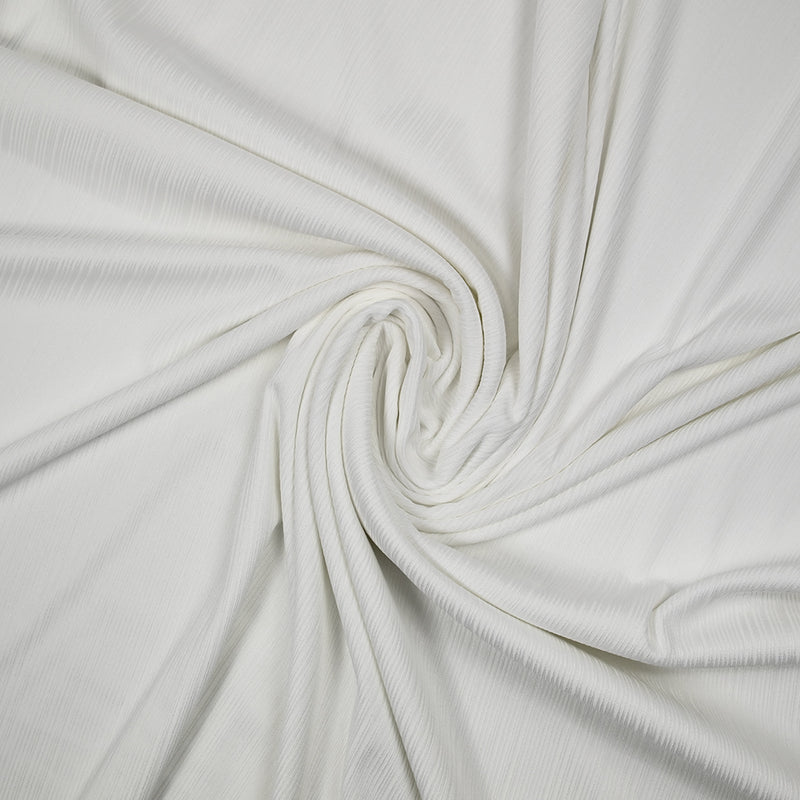 Maille côtelée polyester fine blanc