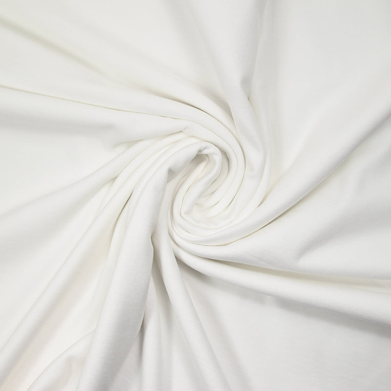 Jersey de coton fin flammé blanc optique