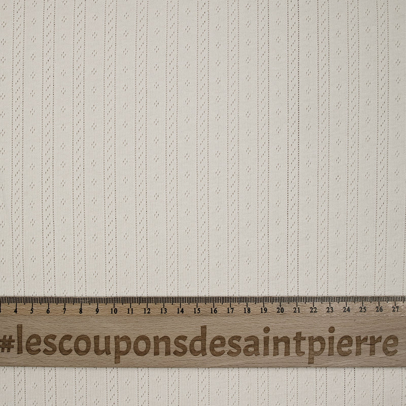 Jersey pointelle 100% coton blanc cassé