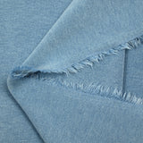 Jersey de polyester côtelé et gratté bleu ciel