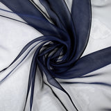 Mousseline 100% soie unie bleu marine changeant
