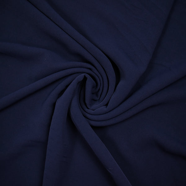 Crêpe de polyester fin bleu marine