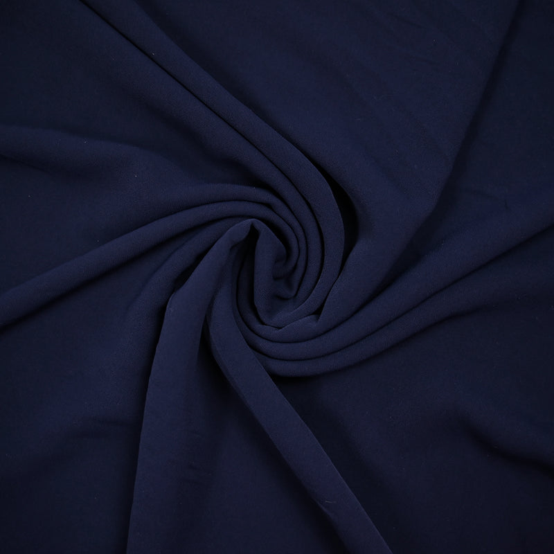 Crêpe de polyester fin bleu marine