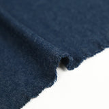 Navy double-faced brushed cotton jersey