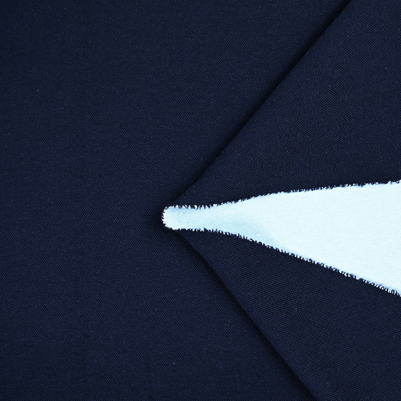 Maille polo bleu marine double face jersey bleu ciel