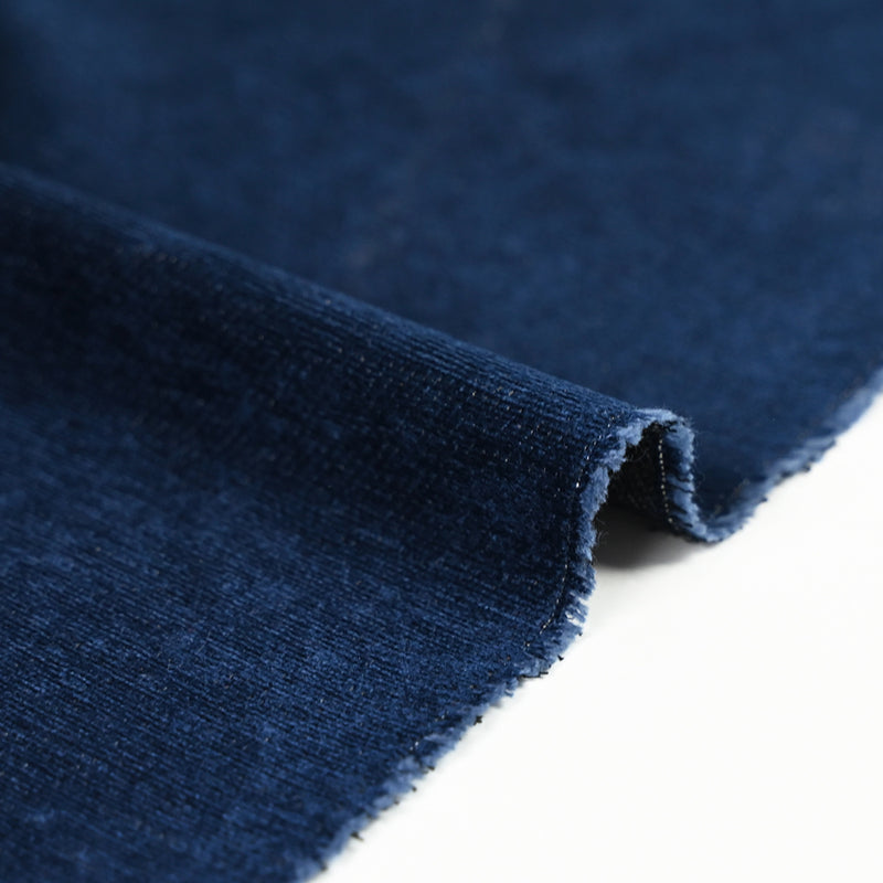 Velours fine côte 100% coton bleu nuit