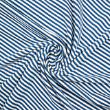 Jersey de coton rayé 5 mm bleu et blanc