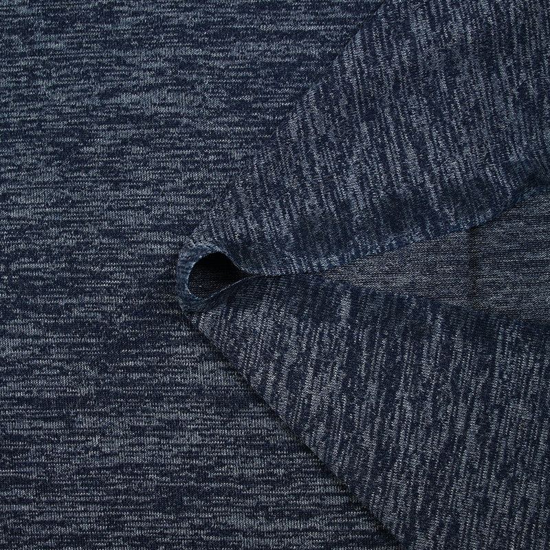 Maille de polyester chinée bleu marine