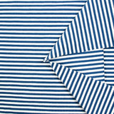 Jersey de coton rayé 5 mm bleu et blanc