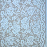 Guipure fine motif champêtre fond bleu maya