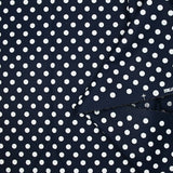 Coton imprimé pois 8mm fond bleu marine