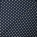 Coton imprimé pois 8mm fond bleu marine