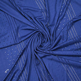 Maille polyester Paula ajourée et texturée bleu roi