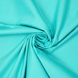 Coton imprimé pois 1mm fond bleu turquoise