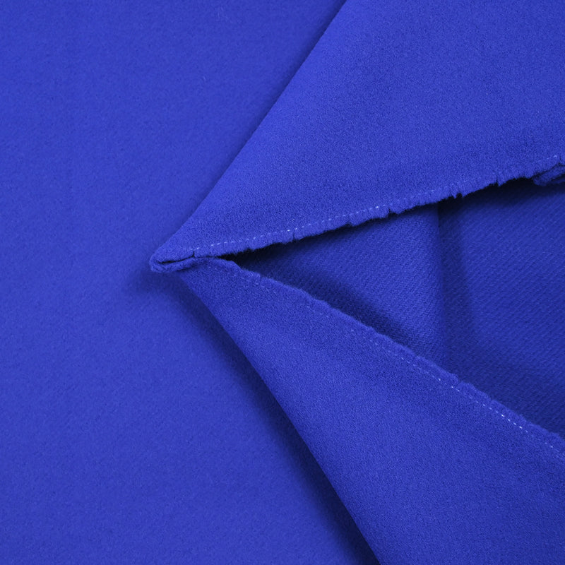 Laine mélangée double face sergé fond bleu roi