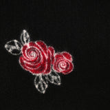 Caban polyester rose rouge feutré fond noir