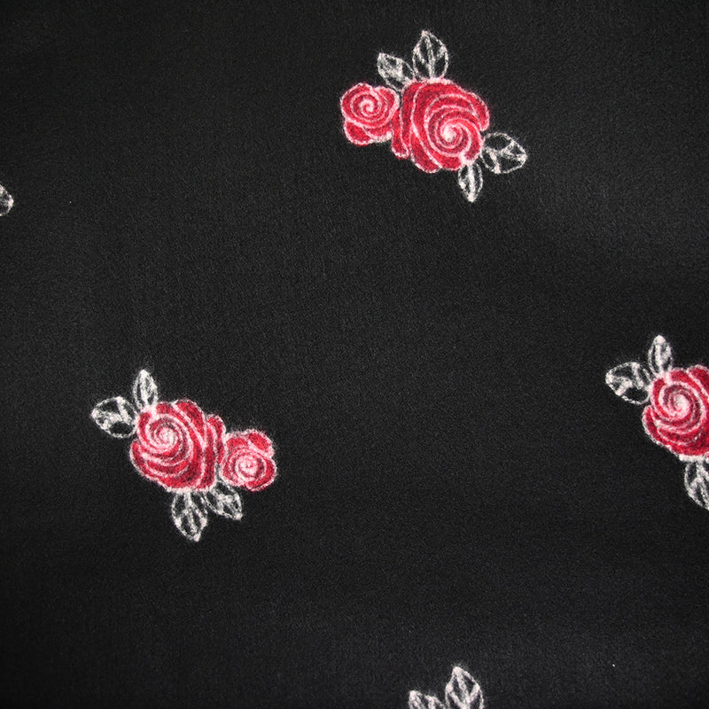 Caban polyester rose rouge feutré fond noir