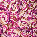 Satin polyester imprimé cachemire flou violine