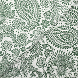Maille plissée satinée cachemire vert fond blanc
