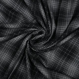 Viscose imprimée carreaux gris fond noir