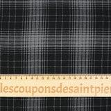 Viscose imprimée carreaux gris fond noir