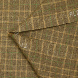 Flanelle laine mélangée carreaux jaune et vert fond beige
