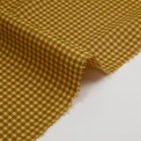 Popeline de coton imprimée à carreaux jaune miel