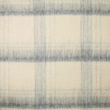 Laine mélangée peignée à carreaux gris bleu fond écru
