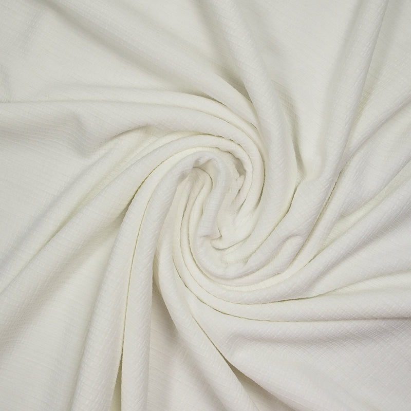Polyester fin gaufré blanc cassé