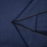 Laine 100% chevrons noir fond bleu