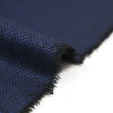 Laine 100% chevrons noir fond bleu