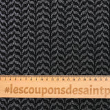 Jersey de polyester lurex chevron fantaisie argent et noir