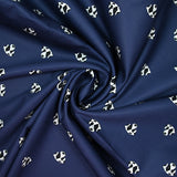 Cotton printed head dog black and white navy blue background