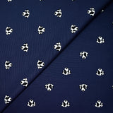 Cotton printed head dog black and white navy blue background