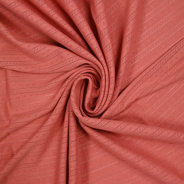 Jersey pointelle 100% coton corail