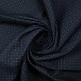 Satin de coton imprimé pois et carré fond bleu nuit