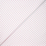 Coton imprimé signe géométrique rouge fond blanc