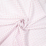 Coton imprimé signe géométrique rouge fond blanc