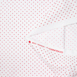 Coton imprimé signe géométrique rouge fond blanc