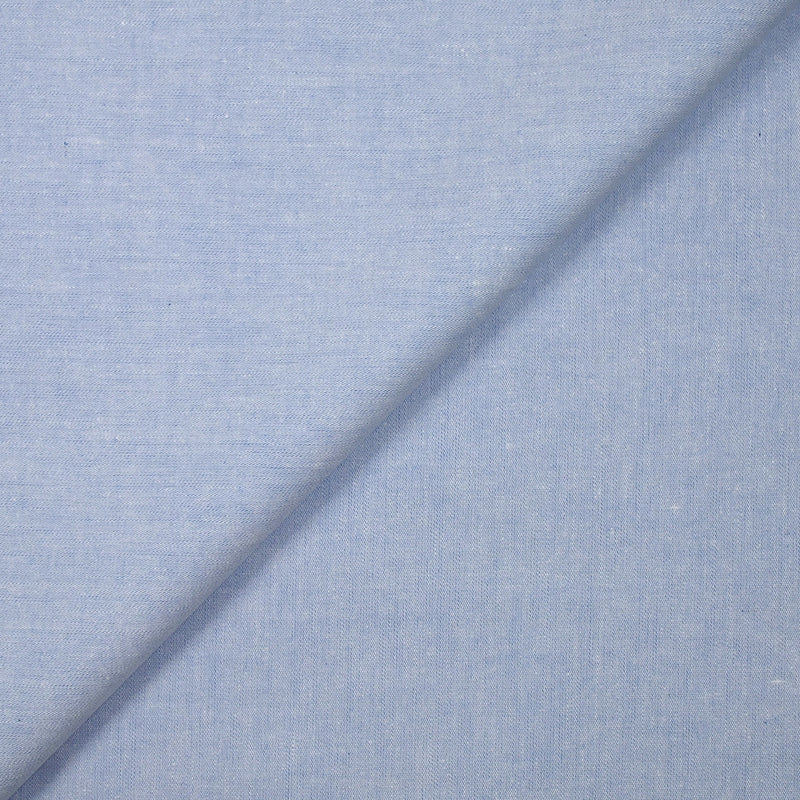 Chambray de coton bleu ciel