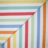 Coton imprimé rayure multicolore fond blanc