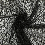 Dentelle polyester fantaisie dorée brodée lurex noir