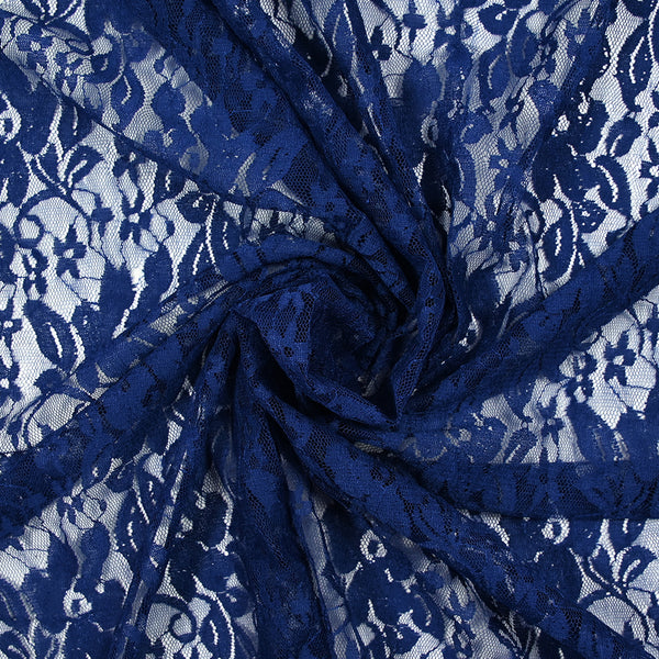 Dentelle polyester Martha fond bleu outremer