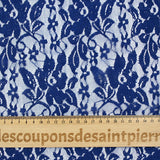Dentelle polyester Martha fond bleu outremer